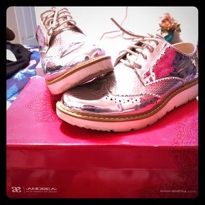 Andrea brand silver shoes